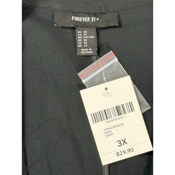 Forever 21 Open Front Black Duster Cardigan Women’s 3X NWT IMPERFECTIONS - Picture 11 of 16